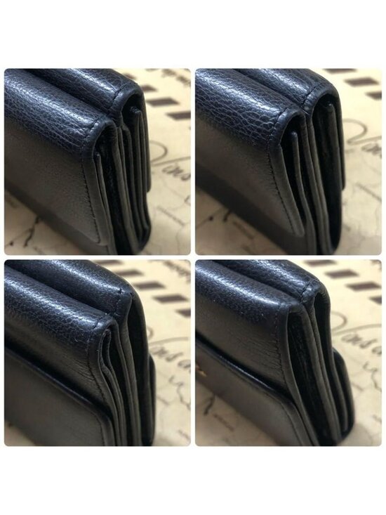 Chanel Trifold Wallet CC Logo Caviar Leather Black - Picture 4 of 16